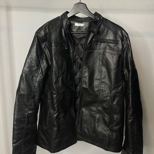 Men's Slim Fit Leather Motorcycle Jacket